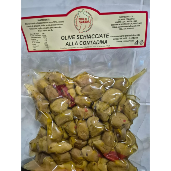 🌿  Olive Schiacciate alla Contadina - Offerta 500g - Prodotto Tipico Calabrese🌿